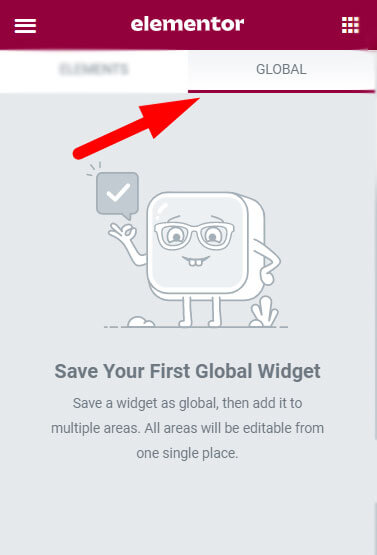 Global Widgets (Pro feature) Elementor