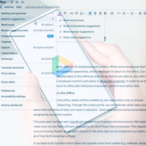 Some Google Docs users will be nudged to write less clumsily