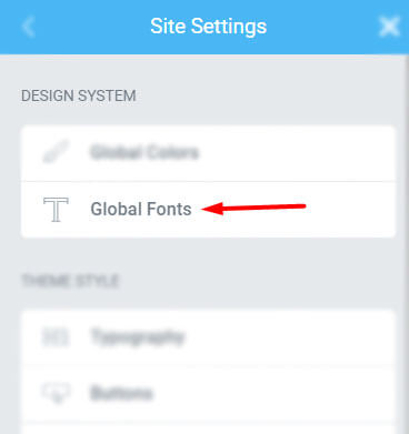 Global font settings Elementor